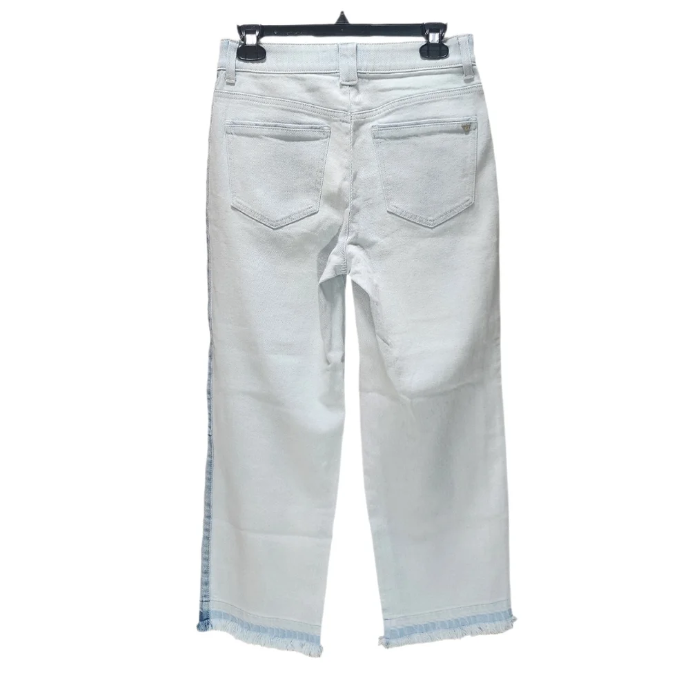 Wit & Wisdom Jeans Relaxed Straight Leg Cropped Fray Hem Skyrise Ab Solution 4